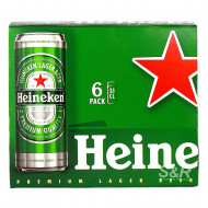 Heineken Lager Beer 6 cans 